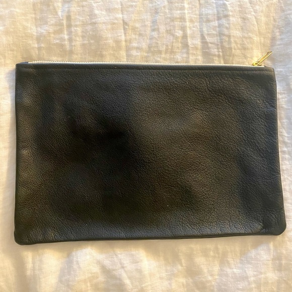 American Apparel | Large Black Leather Clutch - Picture 3 of 3